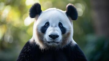 AI generated A regal panda poses for a close-up photo