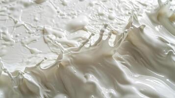 AI generated Close-up of milk mixing with water, producing intriguing abstract textures and tones photo