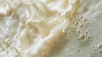 AI generated Close-up of milk mixing with water, producing intriguing abstract textures and tones photo