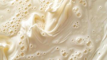 AI generated Close-up of milk mixing with water, producing intriguing abstract textures and tones photo