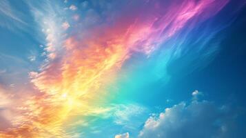 AI generated A spectrum of colors fills the sky, providing a dreamy and playful summer background photo