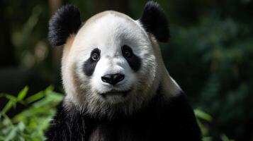 AI generated A regal panda poses for a close-up photo