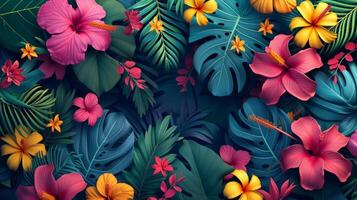 AI generated Vibrant tropical motifs and colors transport you to a lively, exotic celebration photo