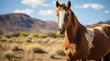 ai generado de cerca de un occidental caballo foto