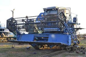 Combine harvesters. Agricultural machinery. photo