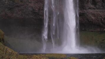 stor vattenfall i island i sommar. video