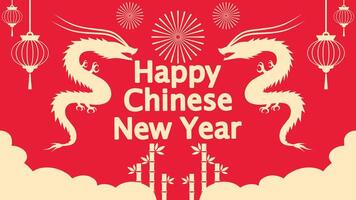 Chinese new year celebration vector background. Year of the dragon vector background for event or festival. Happy chinese new year vector design for celebration event. Lunar festival event greeting