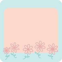 Cute Text Banner Frame Pink And Blue With Red Flowers vector
