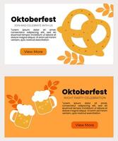 Octoberfest banners template. Website , brochure, presentation, with hand drawn element vector illustration