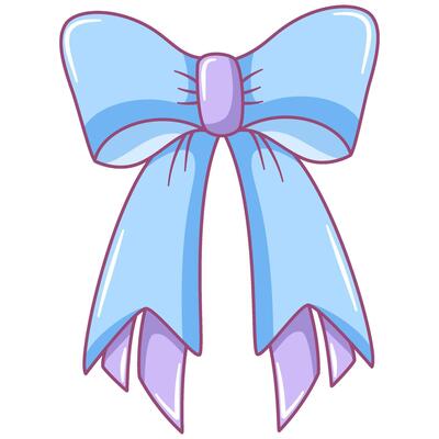 Blue Gift Bow Ribbon Vector