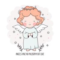 Cute cartoon baby angel for Christmas and Easter. vector