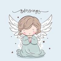 Cute cartoon baby angel for Christmas and Easter. vector