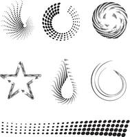 Set of abstract symbols with points and lines vector