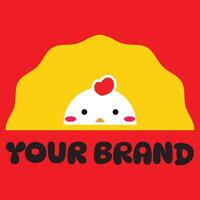 Cute Chicken Brand Restaurant Logo vector
