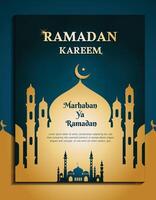 Ramdan kareem poster design template 2024 vector