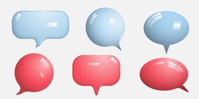 Speech bubbles 3d style vector