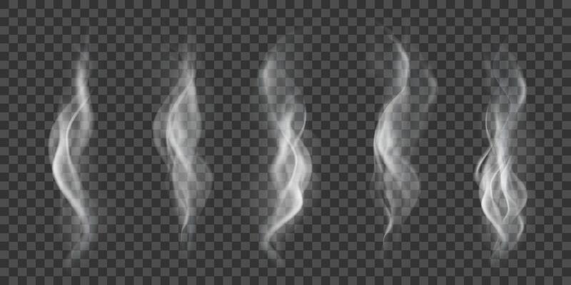 Realistic wavy smoke effect,set