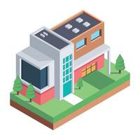 Houses Buildings Isometric Icon vector