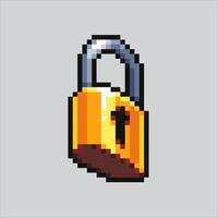 Pixel art illustration Padlock. Pixelated Padlock. Secure Padlock. pixelated for the pixel art game and icon for website and video game. old school retro. vector