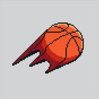 píxel Arte ilustración baloncesto. pixelado baloncesto. deporte baloncesto. pixelado para el píxel Arte juego y icono para sitio web y vídeo juego. antiguo colegio retro vector