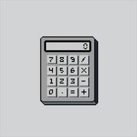 Pixel art illustration Calculator. Pixelated Calculator. Math Calculator. pixelated for the pixel art game and icon for website and video game. old school retro. vector