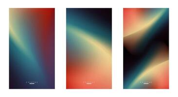 Set of Abstract liquid Gradient Vertical Background. Black, Blue and Orange Fluid Color Gradient. Design Template For ads, Banner, Poster, Cover, Brochure, Wallpaper, and flyer. Vector. vector