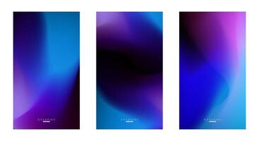 Set of Abstract liquid Gradient Vertical Background. Black, Blue, and Pink Fluid Color Gradient. Design Template For ads, Banner, Poster, Cover, Brochure, Wallpaper, and flyer. Vector. vector