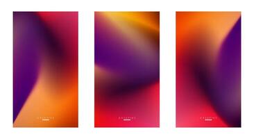 Set of Abstract liquid Gradient Vertical Background. Purple and Orange Fluid Color Gradient. Design Template For ads, Banner, Poster, Cover, Brochure, Wallpaper, and flyer. Vector. vector