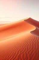 AI generated sand wave is blown from one spot in the dunes of namibia sand photo