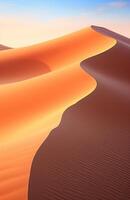 AI generated sand wave is blown from one spot in the dunes of namibia sand photo