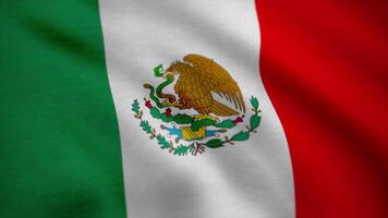 México bandeira. mexicano bandeira acenando dentro a vento. fundo desatado looping animação video