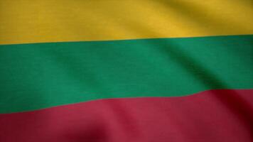 Lithuania Flag. Lithuanian flag waving animation. Seamless Looping Animation video