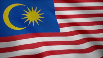 Flag of Malaysia gently waving in the wind. Malaysia Country flag animation waving in the breeze. Seamless loop video