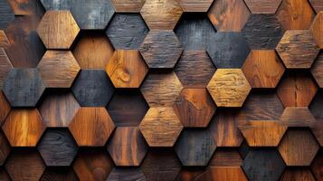 AI generated abstract wooden geometric pattern background photo