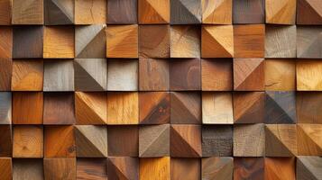 AI generated abstract wooden geometric pattern background photo