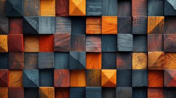 AI generated abstract wooden geometric pattern background photo