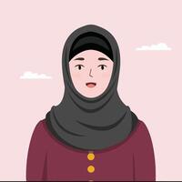 an illustration of a woman wearing a hijab vector