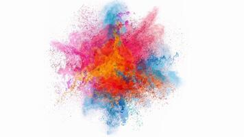 kleurrijk poeder explosie met schoonheid kleuren video