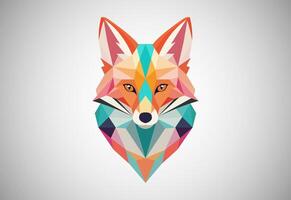 Geometric fox logo design vector illustration. Animal logo