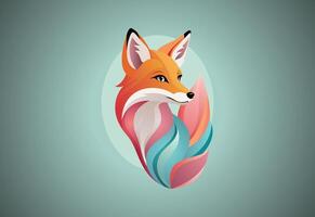 Modern fox logo design template vector illustration. Forest animal