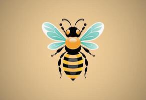 Honey bee illustration. Bee logo design vector template