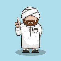 Cute muslim character vector illustration