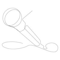 Continuous single line microphone mic sound one line art drawing and illustration vector design