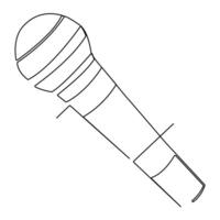 Continuous single line microphone mic sound one line art drawing and illustration vector design