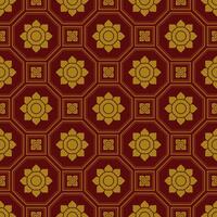 Seamless Octagon Shape Background Contemporary Thai Art Patterns vector