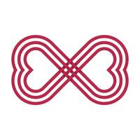 Infinity Pattern Overlapping Stripes Red Heart Shape vector