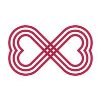 Infinity Pattern Overlapping Stripes Red Heart Shape vector