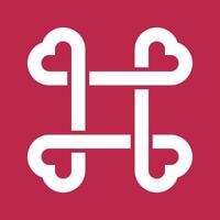 Heart Shaped Square Command Symbol Icon vector