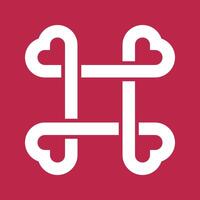 Heart Shaped Square Command Symbol Icon vector