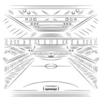 line art illustration of futsal stadium vector